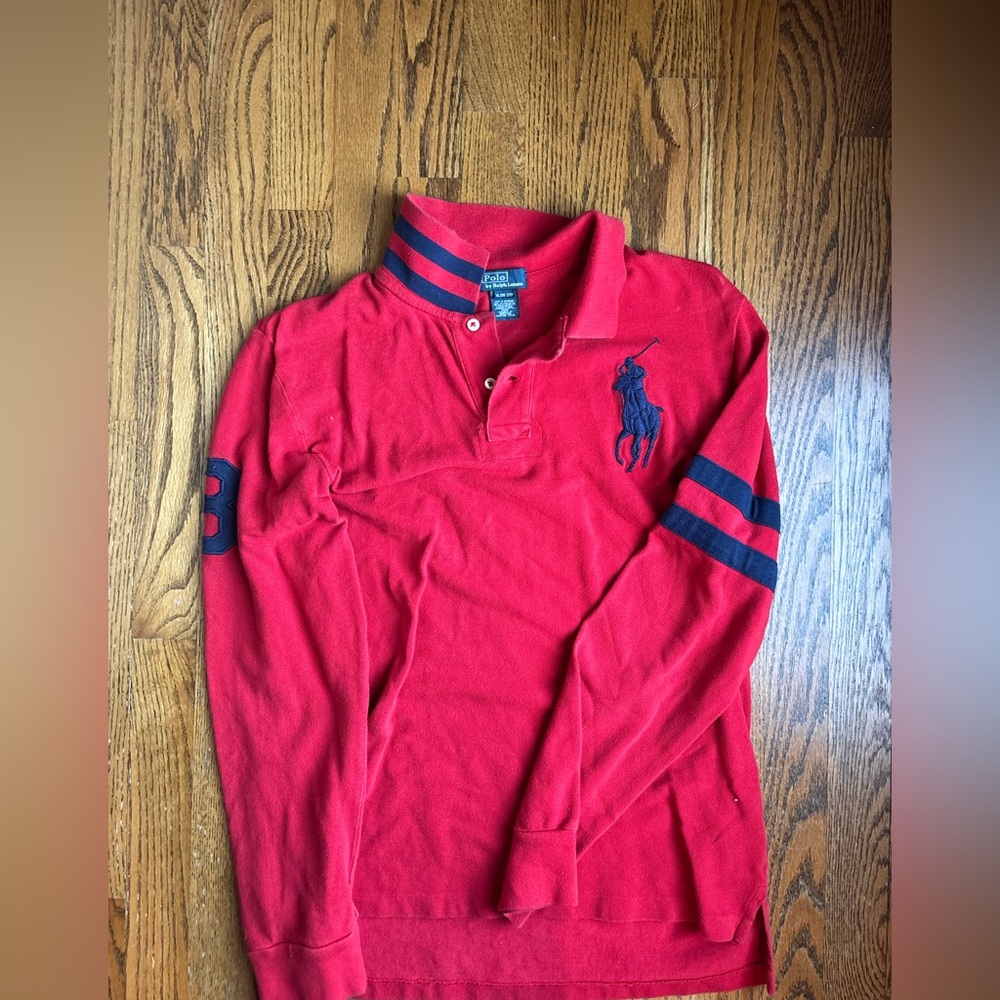 Polo by Ralph Lauren Red Shirt with Navy Stripes